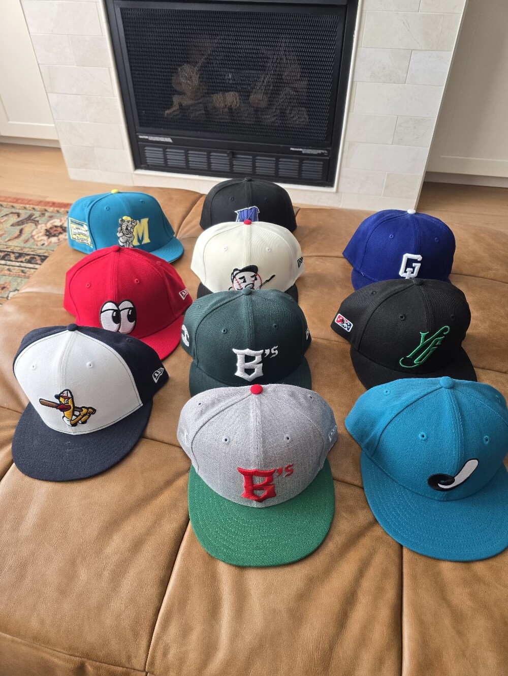 Lot Of 10 New Era 5950 MiLB Minor League Baseball Hats Size 8